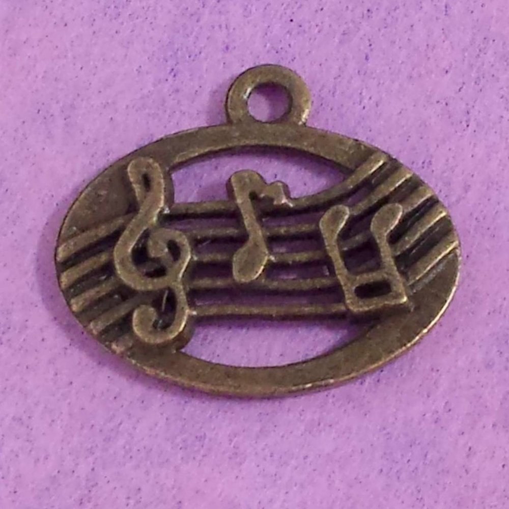 Bronze Song Notes Charm